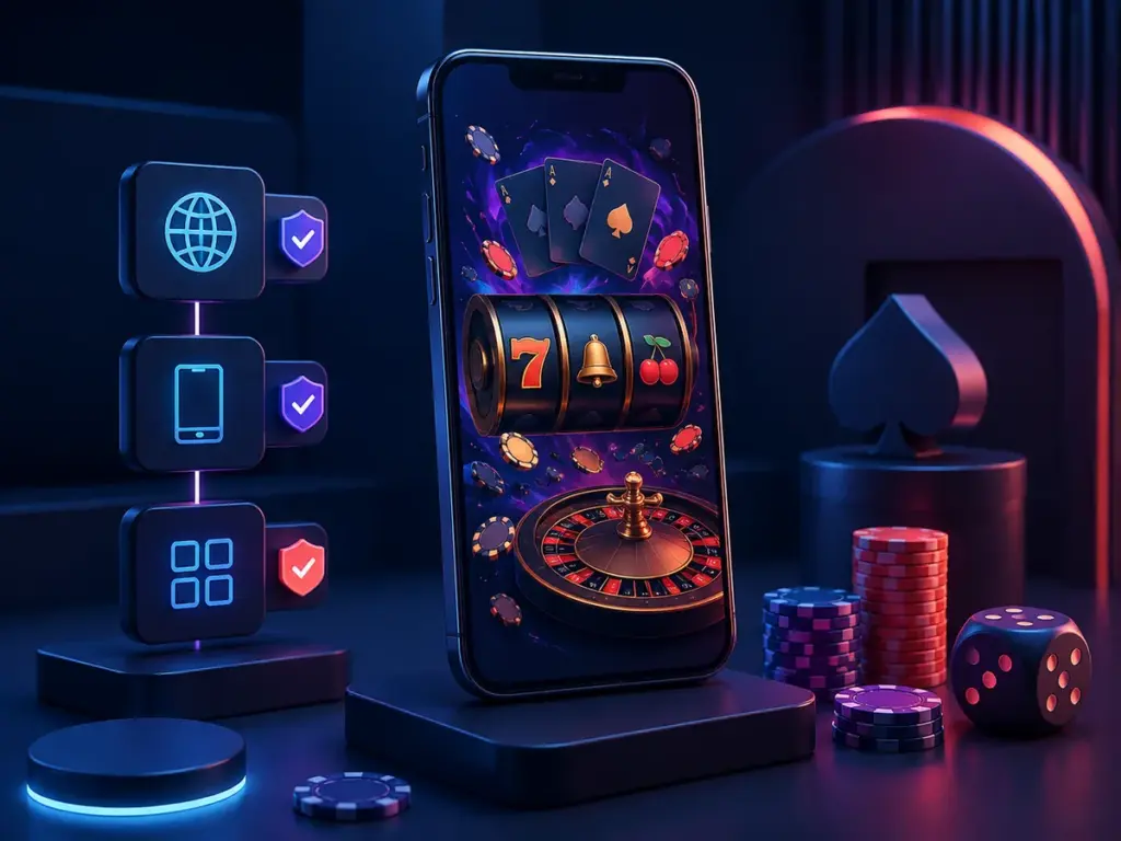 Perangkat menampilkan kasino mobile generik dan pilihan perlindungan izin